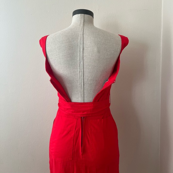 Vintage Foxylady beautiful Red lace up dress front and back - Picture 4 of 6